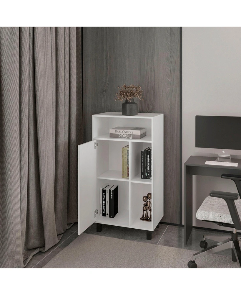 Blackwater Cabinet with Open Storage and 1 Door, White