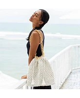 Colette Macrame Beach Bag In Off-White