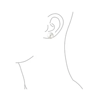Bling Jewelry Set of 3 Grey Pink White Simulated Pearl Ball Stud Earrings Sterling Silver 12MM
