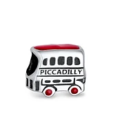 Bling Jewelry Set of 2 London Big Ben and Double Decker Bus Charm Bead Sterling Silver