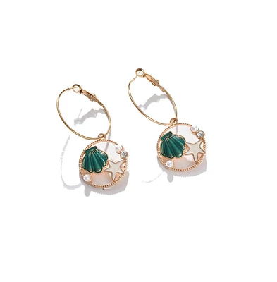 Sohi Women's Under-The-Sea Hoop Earrings