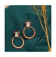 Sohi Women's Gold Plated Designer Stone Drop Earrings