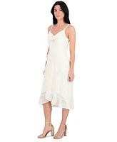 kensie Women's Ruffled Lace High-Low Midi Dress