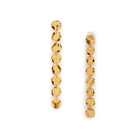 Sohi Women's Gold Plated Designer Dented Drop Earrings