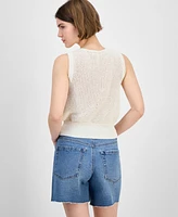 And Now This Women's Lace-Trim Button-Front Sweater Vest