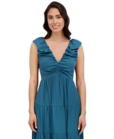 Siena Women's V-Neck Tiered Maxi Dress