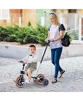 Costway Toddler 4 1 Tricycles with Push Handle & Training Wheels Balance Bike