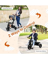 Costway Toddler 4-in-1 Tricycle Trike w/ Convertible Seat