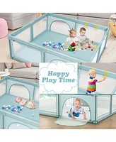 Costway Baby Playpen Large Safety Play Center Yard w/ 50 Ocean Balls
