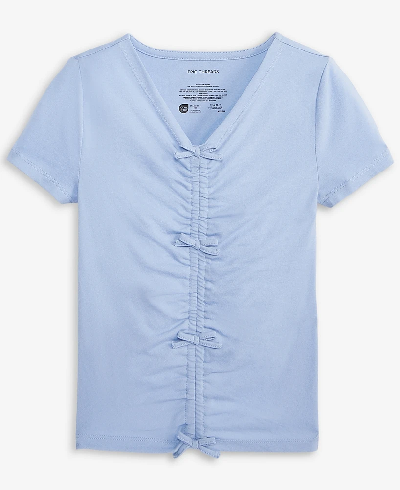 Epic Threads Little & Big Girls Solid Bow Top, Exclusively at Macy's