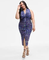 Nina Parker Trendy Plus Ombre Ruched Bodycon Dress