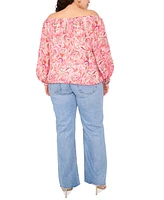 Vince Camuto Plus Printed Off-The-Shoulder Top