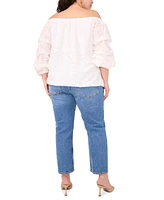 Vince Camuto Plus Off-The-Shoulder Bubble-Sleeve Top