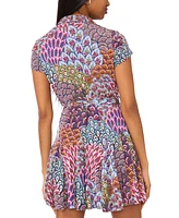 Msk Petite Button-Front Tie-Waist Jersey Shirtdress