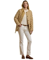 Lauren Ralph Women's Button-Front Collarless Coat