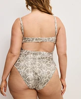 Good American Women's Snake-Print Underwire One-Piece Swimsuit