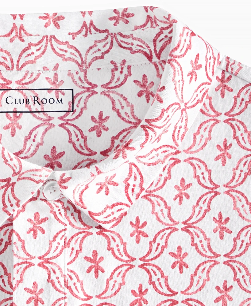 Club Room Men's Ted Short Sleeve Medallion Print Polo Shirt, Exclusively at Macy's