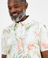Club Room Men's Hero Short Sleeve Leaf Print Polo Shirt, Exclusively at Macy's