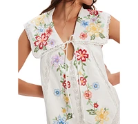Free People Women's Willow Embroidered Cotton Mini Dress