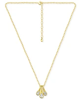 Giani Bernini Cubic Zirconia Pear Trio Pendant Necklace, 16" + 2" extender, Exclusively at Macy's