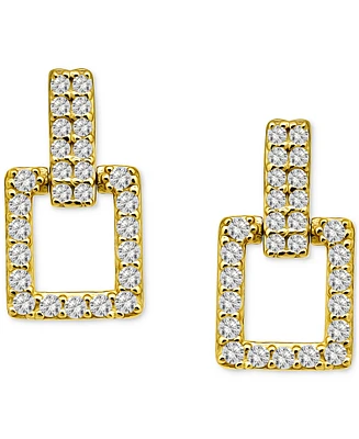 Giani Bernini Cubic Zirconia Square Doorknocker Drop Earrings, Exclusively at Macy's