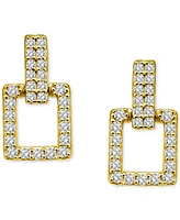 Giani Bernini Cubic Zirconia Square Doorknocker Drop Earrings, Exclusively at Macy's
