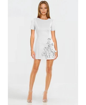One33 Social Women's The Vega 3D Ivory Flower Cocktail Dress