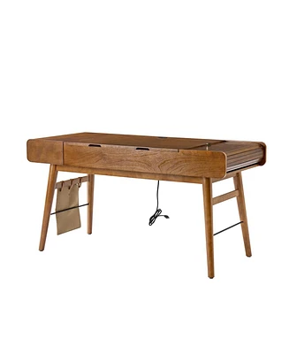 Mid-century Modern Morris 60" Desk with Height Adjustable Desktop and Cable Management