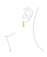 Bling Jewelry Set of 2 Round Honey Cognac Lemon Yellow Amber Drop Ball Earrings Silver