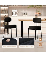 Dyhome Dining Chairs Set of 2, Kitchen Room Chairs, Mid Century Modern Upholstered Boucle