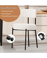 Dyhome Dining Chairs Set of 2, Kitchen Room Chairs, Mid Century Modern Upholstered Boucle