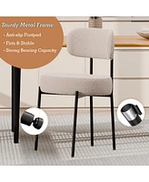 Dyhome Dining Chairs Set of 2, Kitchen Room Chairs, Mid Century Modern Upholstered Boucle