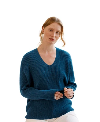 Celtic & Co. Women's Geelong Cocoon V-Neck Sweater