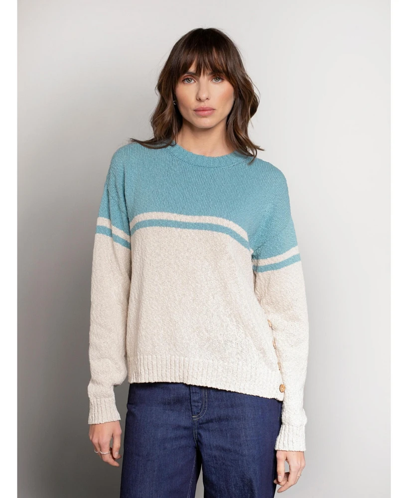 Celtic & Co. Women's Slub Yarn Colourblock Sweater
