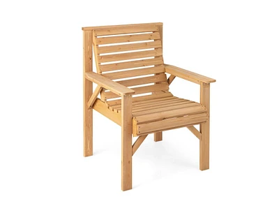 Outdoor Solid Fir Wood Chair with Inclined Backrest