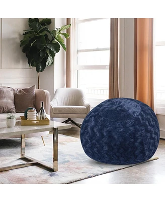 5ft Faux Fur Bean Bag Chair for Adults and Kids with Washable Cover Shredded Memory Foam Large Comfy Lounger for Bedroom Living Room or Dorm-The Pop H