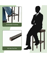2 Piece Wicker Bar Stool Chairs for Patio Deck or Garden Seating