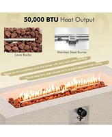 50 000 Btu Rectangle Terrazzo Fire Pit Table with Pvc Cover