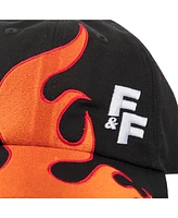 Fast & The Furious Men's Fast & Furious Embroidered Flame Art Black Adult Baseball Cap