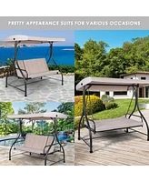3 Seats Converting Outdoor Swing Canopy Hammock with Adjustable Tilt