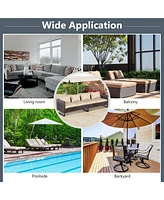 2PCS Patio Conversation Set Sectional Sofa Furniture Cushioned Seat Garden