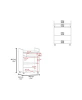 Burnside Kitchen Cart with 2 Doors and 1 Drawer, White