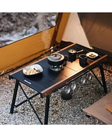 Naturehike Folding Igt Camping Table, Portable Outdoor Igt Cook System, Ultralight Aluminum Camp Table with Carry Bag for Car Camping Picnic