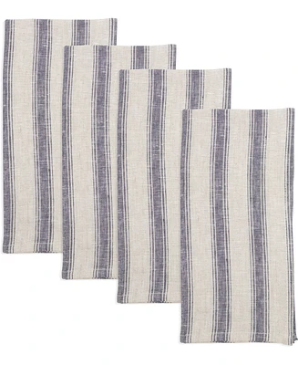 Saro Lifestyle Classic Striped Pure Linen Napkins, 20" x 20"