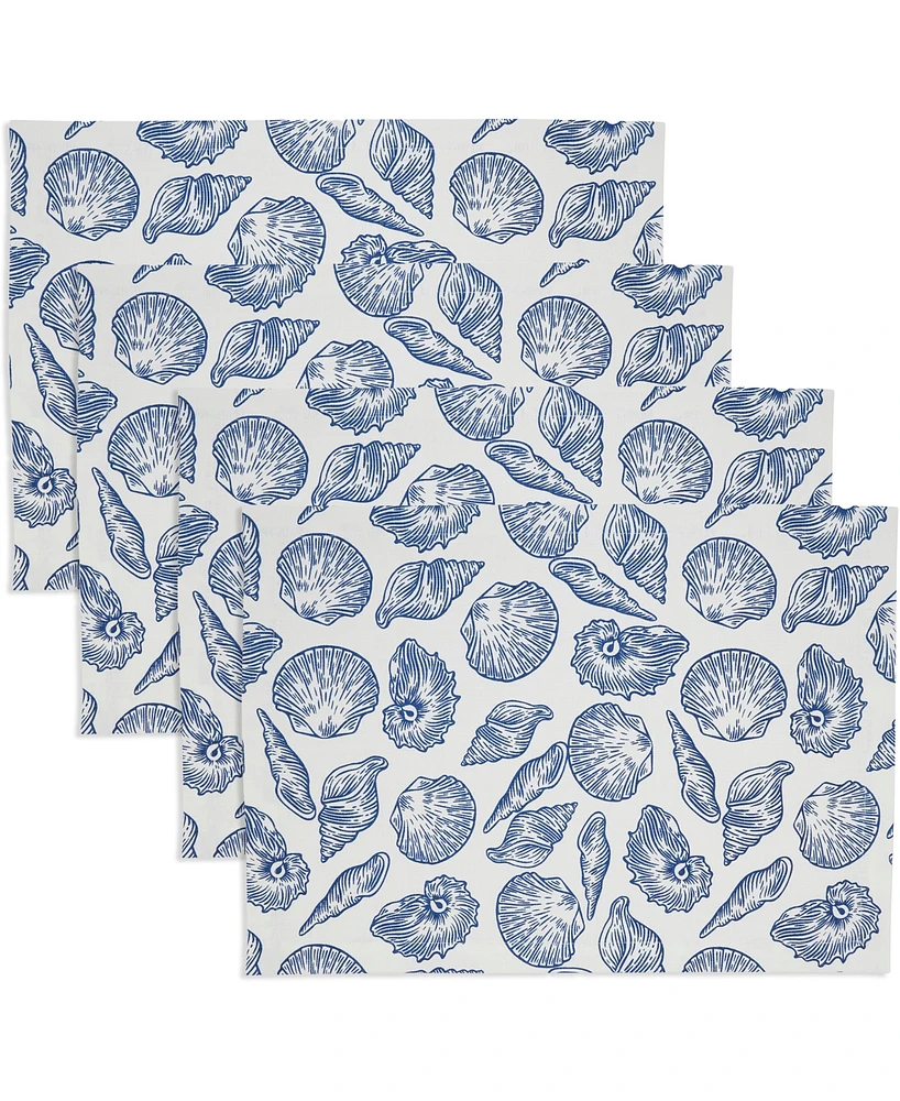 Saro Lifestyle Seaside Sea Shells Cotton Placemats, 14" x 20"