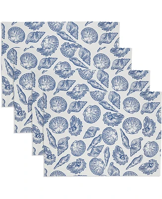 Saro Lifestyle Seaside Sea Shells Cotton Placemats, 14" x 20"