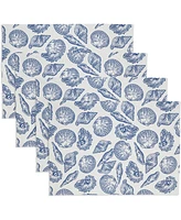 Saro Lifestyle Seaside Sea Shells Cotton Placemats, 14" x 20"