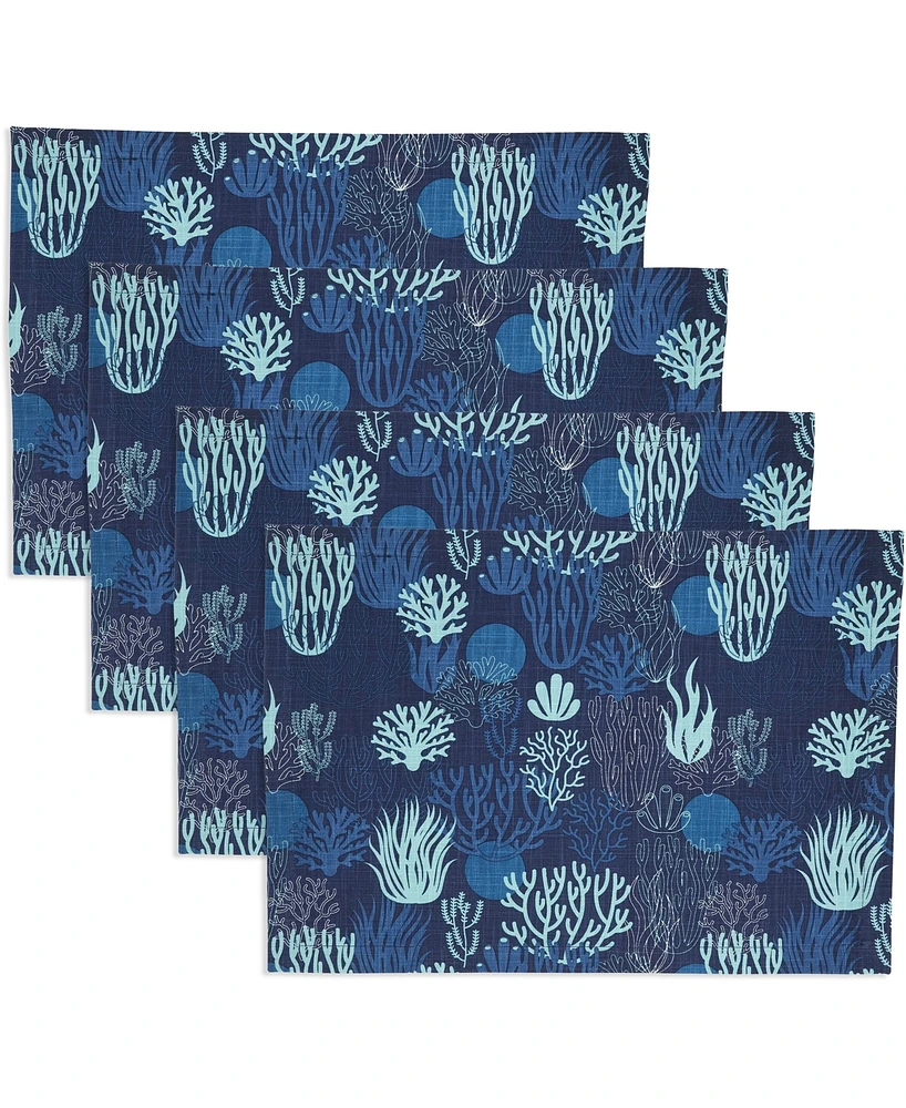 Saro Lifestyle Ocean Depths Cotton Coral Placemats, 14" x 20"