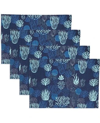 Saro Lifestyle Ocean Depths Cotton Coral Placemats, 14" x 20"