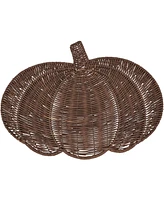 Saro Lifestyle Fall Harvest Rattan Pumpkin Placemats, 13" x 17"